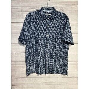 Tommy Bahama COTTON / SILK  Shirt FISH PRINT Men’s Size L Blue
